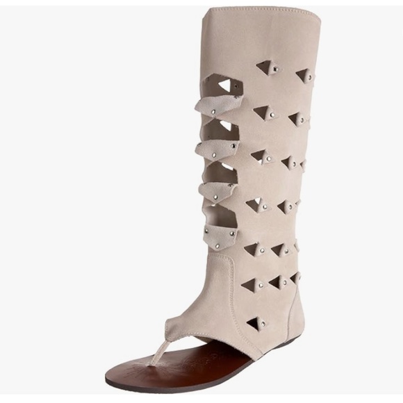 NEW Naughty Monkey Gladiator Sandal Western Boots Open Toe Suede sz 10 - Picture 4 of 16